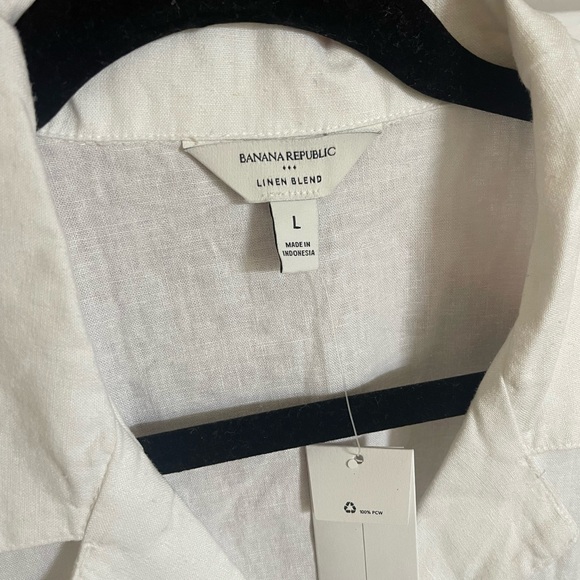 Banana Republic Linen Blend Collared Shirt Size Large - Picture 6 of 15